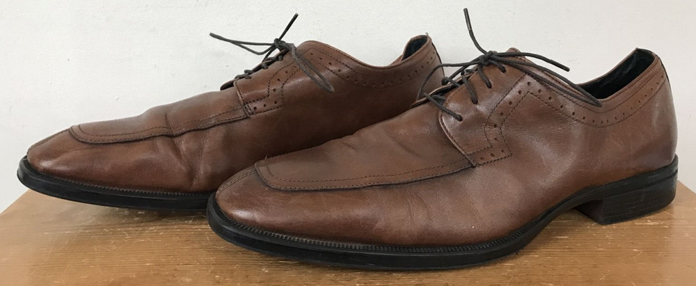 Johnston Murphy Lace Up Soft Glove Brown Leather Loafers Dress Shoe Oxfords 10.5